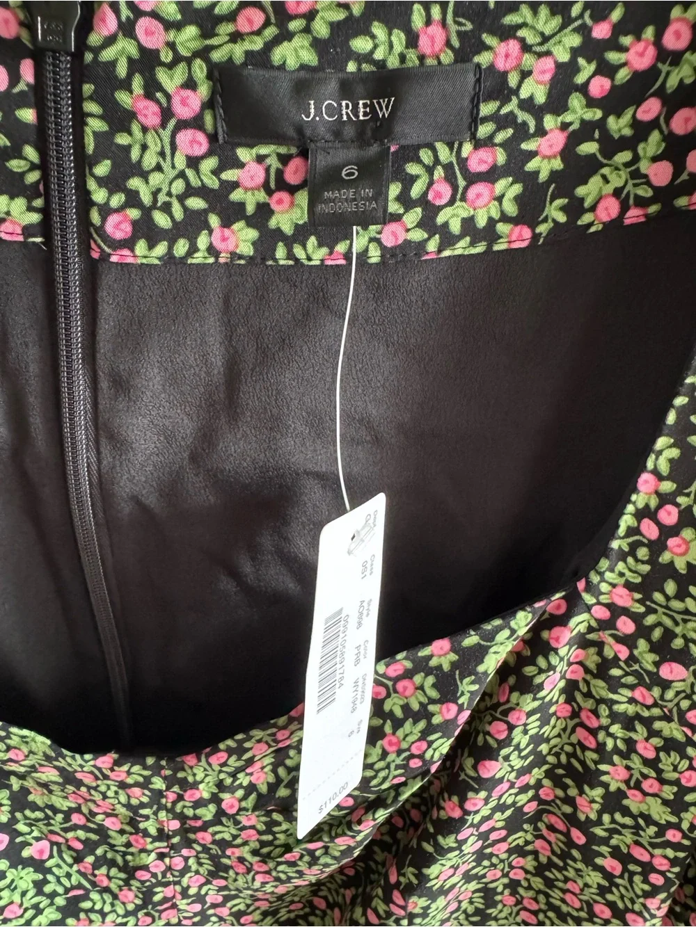 NWT J.Crew Smocked-Sleeve Midi Dress in Floral